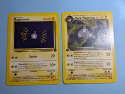 Pokemon 2000 Team Rocket Magnemite 60/82 & Dark Magneton 28/82 1st Edition Lot - Image 1