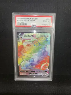 Pokemon TCG Snorlax VMAX Holo Secret Rare PSA 10 - Image 1