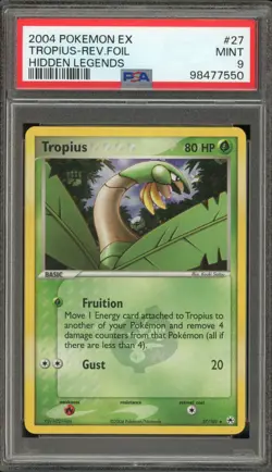 Pokemon Tropius EX Hidden Legends Reverse Holo Rare #27 PSA 9 Mint - Image 1