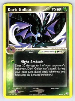 Dark Golbat 34/109 2004 EX Team Rocket Returns Pokemon Card TCG Uncommon - VLP - Image 1