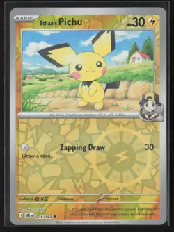 Ethan's Pichu 071/182 Common Destined Rivals Pokemon Reverse Holo Near Mint - Image 1
