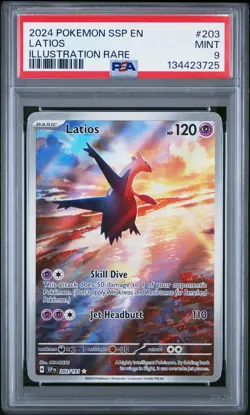 2024 Pokemon Ssp En-Surging Sparks #203 Latios Illustration Rare PSA 9 - Image 1
