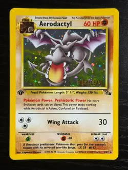 Pokemon TCG GOLD STAMP Aerodactyl Prerelease Promo Holo Foil Near Mint European - Image 1