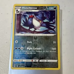 Honchrkrow #115/196 Reverse Holo Rare 2022 Pokemon TCG Card Lost Origin - Image 1
