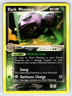 Dark Weezing 42/109 2004 EX Team Rocket Returns Pokemon Card TCG Uncommon - VLP - Image 1