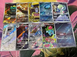Pokemon cards, mid-range to high-value AR cards, 10-card set, auction. - Image 1