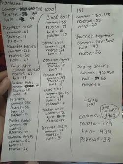 (4650) Sorted Bulk Pokemon Cards (3300-3500) Common (779) Reverse (439) Holo - Image 3
