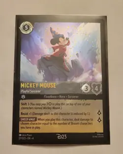 D23 Expo 2024 Disney Lorcana Mickey Mouse Playful Sorcerer Promo Card - Image 3