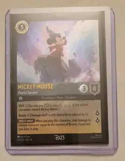 D23 Expo 2024 Disney Lorcana Mickey Mouse Playful Sorcerer Promo Card - Image 5