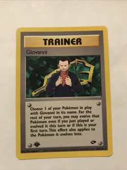 Giovanni 104/132 Gym Challenge 1st Edition Pokemon Card Non Holo Rare Card - Image 1