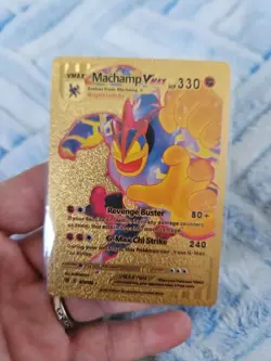 Machamp Vmax Gold Foil Fan Art Vinyl Textured Collector Pokemon Card - Image 1