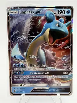 Pokemon TCG Lapras GX 35/149 Sun & Moon Base Set Ultra Rare Holo Near Mint - Image 2