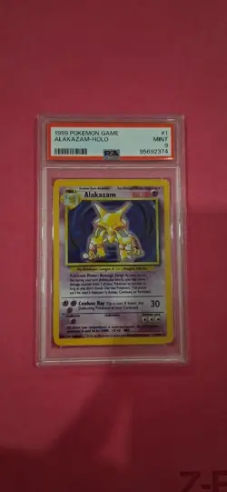Pokemon Alakazam Base Set Holo Rare 1/102 1999 PSA 9 English - Image 1