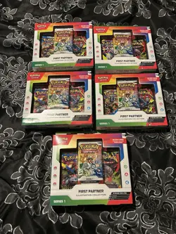 Pokemon TCG First Partner Illustration Collection Series 1 - (5) FIVE Box Lot - Image 1