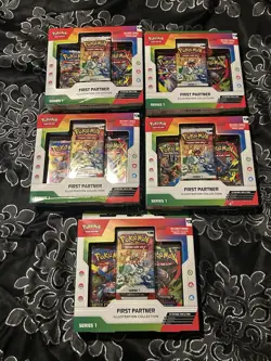 Pokemon TCG First Partner Illustration Collection Series 1 - (5) FIVE Box Lot - Image 2