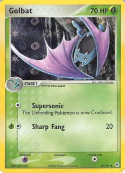 Golbat 36/101 Uncommon Hidden Legends Pokemon Reverse Holo Heavily Played - Image 1