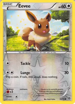 Eevee 63/98 Common Ancient Origins Pokemon Reverse Holo Lightly Played - Image 1