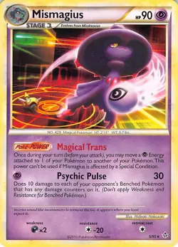 Mismagius 5/95 Holo Rare HGSS Unleashed Pokemon Lightly Played - Image 1