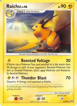 Raichu 27/99 Rare Arceus Pokemon Lightly Played - Image 1