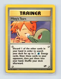 Misty's Tears 118/132 Uncommon Gym Challenge Pokemon Unlimited Lightly Played - Image 1