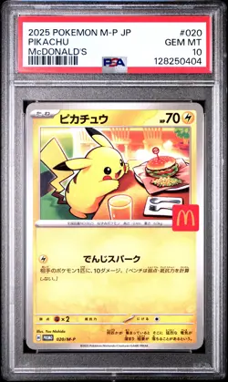 2025 POKEMON JAPANESE M-P PROMO MCDONALD'S #020 PIKACHU PSA 10 - Image 1
