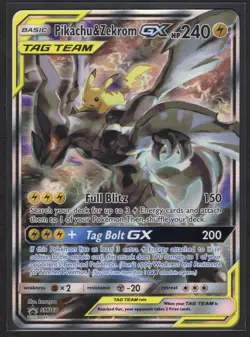Pokemon Sun & Moon Black Star Promos Pikachu & Zekrom GX Tag Team SM168 - Image 1