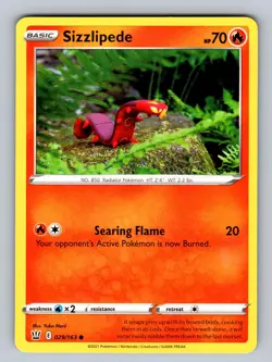 Sizzlipede 029/163 Common Battle Styles NM - LP Pokemon TCG - Image 1