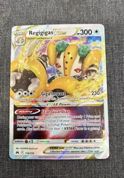 Regigigas Vstar 114/159 Crown Zenith Holo Pokemon Card NM - Image 1