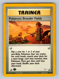 Pokemon Breeder Fields 62/64 1st Edition Uncommon Neo Revelation HP Pokemon TCG - Image 1