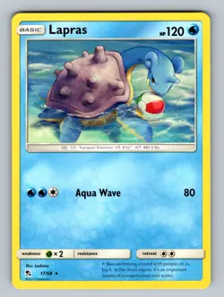 Lapras 17/68 Rare Hidden Fates NM - LP Pokemon TCG - Image 1