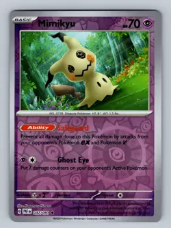 Mimikyu 037/091 Reverse Holo SV: Paldean Fates NM Pokemon TCG - Image 1