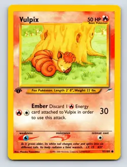 Vulpix - 091/105 1st Edition Common Neo Destiny - LP Pokemon TCG - Image 1