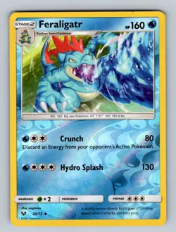 Feraligatr 20/73 Reverse Holo Shining Legends NM - LP Pokemon TCG - Image 1