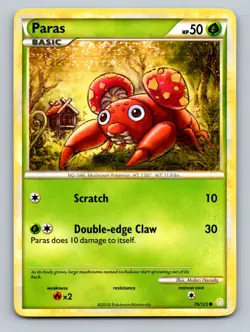 Paras - 76/123 Common HeartGold SoulSilver - LP - NM Pokemon TCG - Image 1