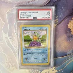 Pokemon 1999 Squirtle Shadowless Base Set Common PSA 9 63/102 - Image 1