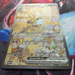 Pokemon Alakazam EX 201/165 Scarlet & Violet 151 Special Illustration Rare - Image 3