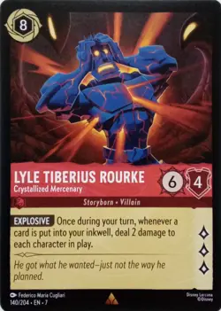 140/204 LYLE TIBERIUS ROURKE CRYSTALLIZED MERCENARY EN7 RARE DISNEY LORCANA CARD - Image 1