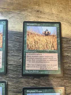 4 x ELEPHANT GRASS from Visions Magic the Gathering 1996 MTG Vintage Green MP/HP - Image 3
