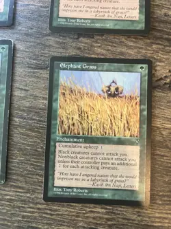 4 x ELEPHANT GRASS from Visions Magic the Gathering 1996 MTG Vintage Green MP/HP - Image 4
