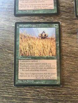 4 x ELEPHANT GRASS from Visions Magic the Gathering 1996 MTG Vintage Green MP/HP - Image 5