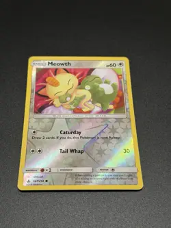 Pokemon Meowth 147/214 Reverse Holo Common Sm-Unbroken Bonds TCG Card English LP - Image 1