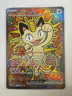 Pokemon Meowth EX Full Art Holo Rare 121/088 Me03: Perfect Order Card - Image 1