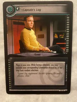 Star Trek CCG 2E Necessary Evil CAPTAIN'S LOG Rare Card NEVER PLAYED - Image 1