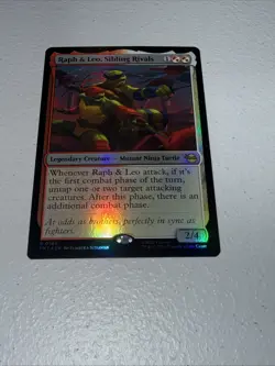Raph & Leo, Sibling Rivals (Foil) 166 R Teenage Mutant Ninja Turtles NM - Image 1