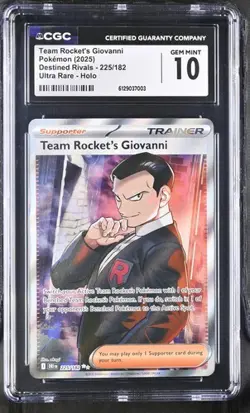 Team Rocket's Giovanni *CGC 10* Ultra Rare *Destined Rivals* #225 * Pokemon - Image 1
