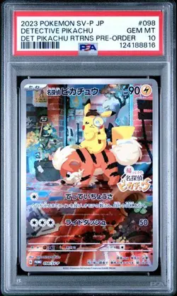 2023 Pokemon Japanese SV-P Detective Pikachu Promo 098/SV-P PSA 10 - Image 1