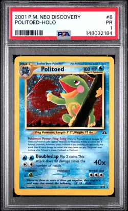 2001 POKEMON NEO DISCOVERY #8 POLITOED-HOLO PSA 1 - Image 1