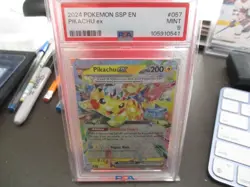 2024 POKEMON SSP EN-SURGING SPARKS PIKACHU EX #057PSA 9 - Image 1