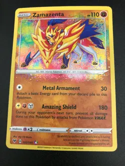 Zamazenta AMAZING RARE 102/185 Pokemon SWSH Vivid Voltage NM 2020 HOLO - Image 1