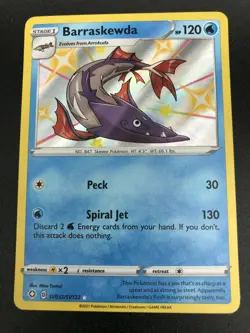 Barraskewda SV032/SV122 SHINY HOLO RARE SWSH Shining Fates Pokemon NM 2021 - Image 1